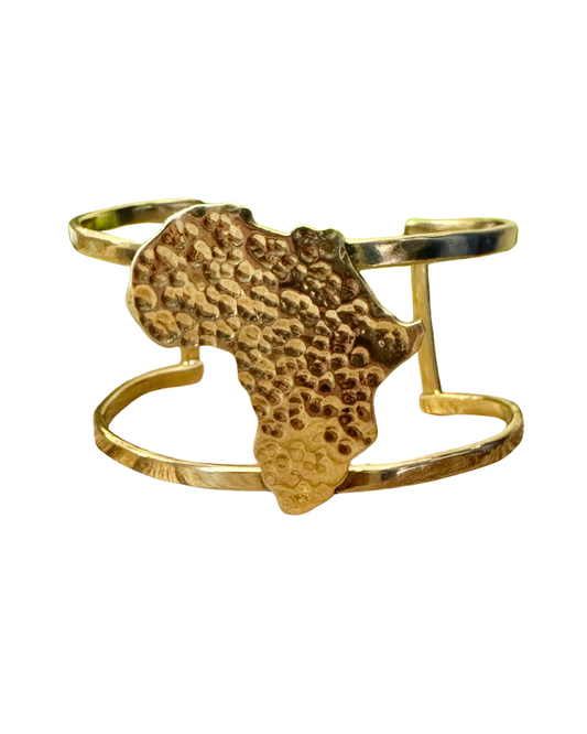 Mizizi Hammered Brass Cuff – Handcrafted Statement Bracelet Inspired by African Roots