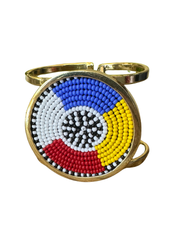 Angavu Handcrafted Brass & Beaded Cuff – Multicolor Statement Bracelet