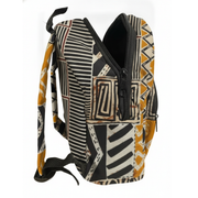 Backpack with tribal pattern on a white background