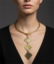 Almasi Brass Drop Necklace