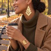 Amina Handcrafted Hammered Gold Earrings – Bold Kenyan Statement Jewelry
