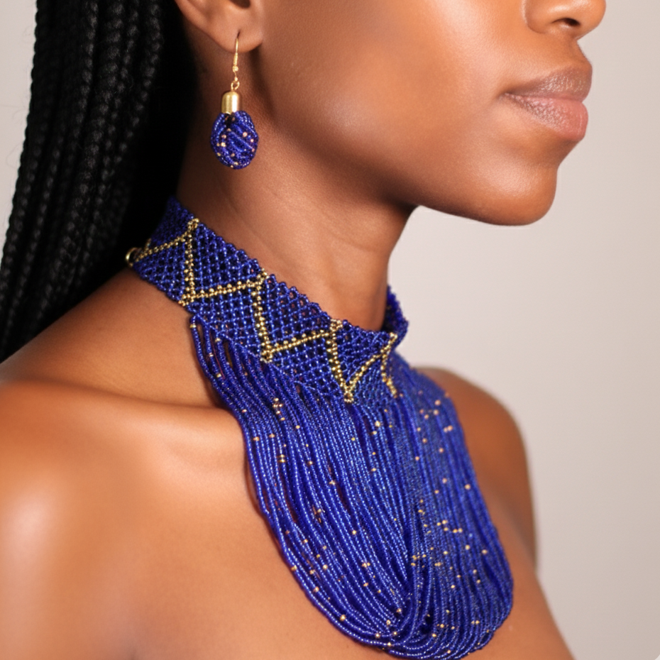 Shani African Beaded Choker Necklace for Women – Adjustable Handmade Maasai Jewelry