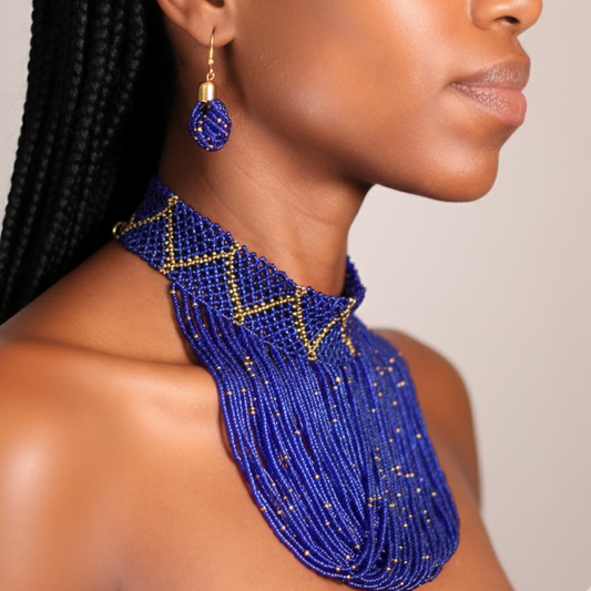 Shani African Beaded Choker Necklace for Women – Adjustable Handmade Maasai Jewelry