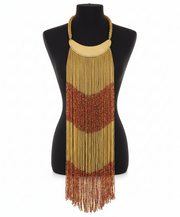 Maasai Long Beaded Statement Necklace – Handmade African Jewelry
