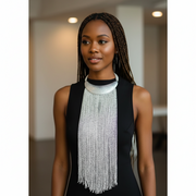 Maasai Long Beaded Statement Necklace – Handmade African Jewelry