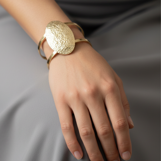 Thabiti Handmade Hammered Brass Cuff – Timeless Statement Bracelet of Strength and Elegance