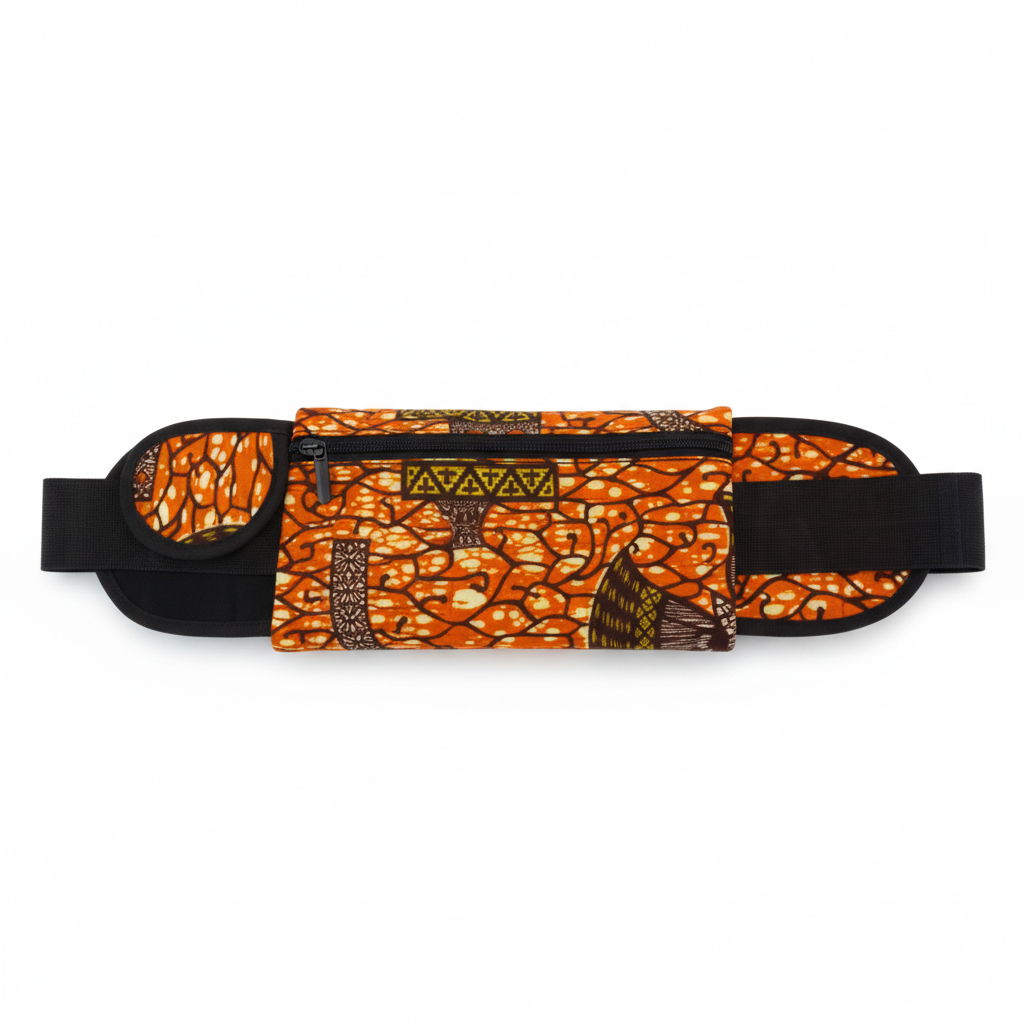 Safe Body Bag with orange and black pattern on a white background