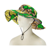 SUNSETTA™ Yellow Multicolored Wide-Brim Sun Hats by KENDI AMANI - KENDI AMANI