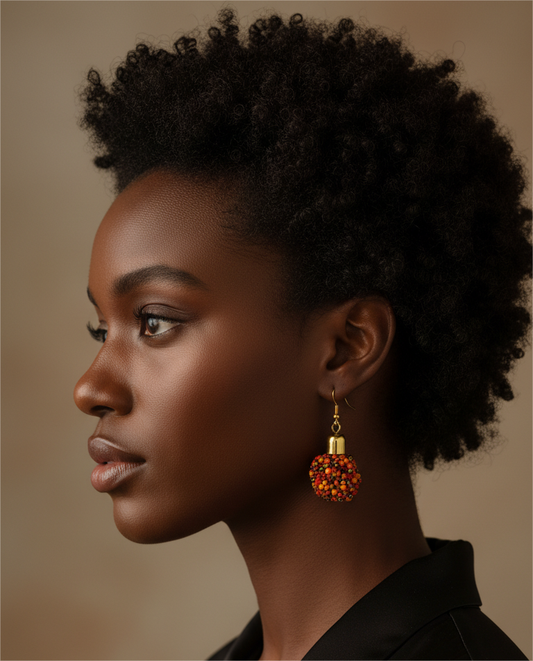 Bush Berry Earrings – Hand-Beaded Drop Earrings, Lightweight & Feminine