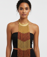 Maasai Long Beaded Statement Necklace – Handmade African Jewelry