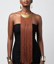Maasai Long Beaded Statement Necklace – Handmade African Jewelry