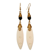 Malaika Handmade Bone & Brass Drop Earrings