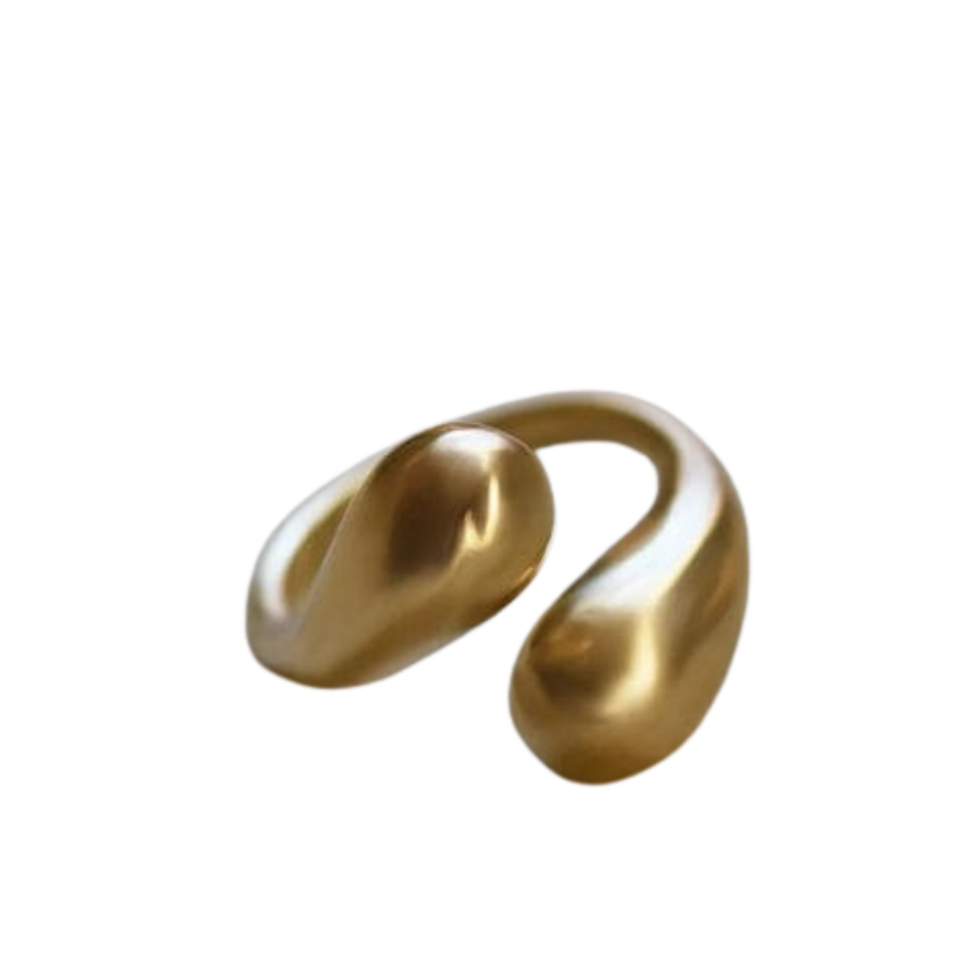 mombasa cowrie shell ring with a twisted design on a white background