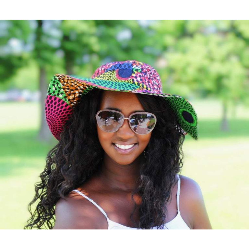 SUNSETTA Tropical Mix Wide-Brim Sun Hats by Kendi Amani